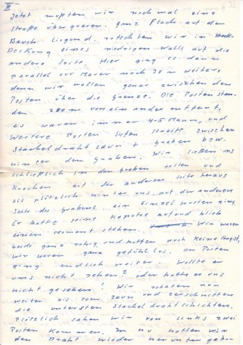 Im November 1961 flüchtet der 17-jährige Schüler Falco Werkentin nach West-Berlin. In einem Brief an einen Freund schildert er seine Flucht. Quelle: Privat-Archiv Falco Werkentin, Seite 3 von 6