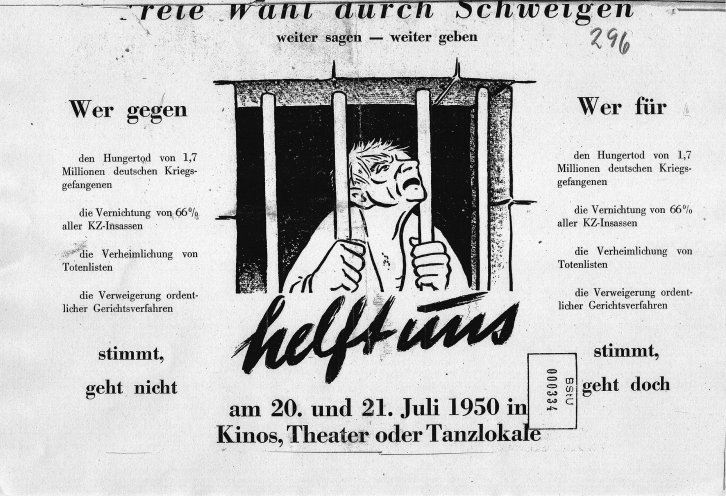 Freie Wahl durch Schweigen: Mit dem Aufruf, am 20. und 21. Juli 1950 Vergnügungslokale zu boykottieren, fordert die KgU auf, gegen Diktatur und Terror zu protestieren. Quelle: Bundesarchiv / Stasi-Unterlagen-Archiv, Seite 1 von 2