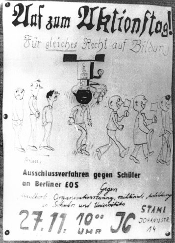 Aufruf zum Aktionstag für die Schüler der Carl-von-Ossietzky-Oberschule (27. November 1988). Quelle: Robert-Havemann-Gesellschaft