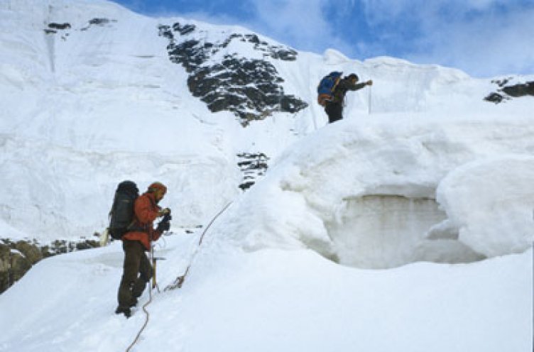 Jan Oelker bei der Besteigung des Tetnuld (4.858 m) 1988 im Kaukasus.