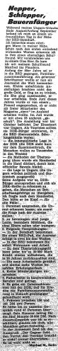 "Organisiertes Verbrechen, von der Bundesrepublik aus gesteuert": Das DDR-Zentralorgan Junge Welt klärt die Bürger am 23./24. September 1989 über den "heimtückischen Menschenhandel“ auf.