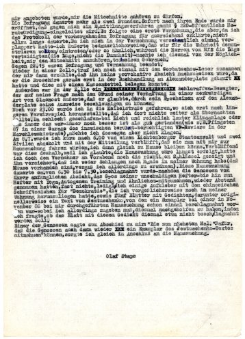 Bericht von Olaf Stabs über seine Erlebnisse nach der Verhaftung auf der Demonstration gegen den Wahlbetrug am 7. Juli 1989. Seite 2 von 2