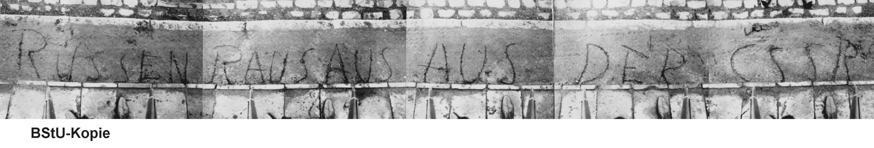 "Russen raus aus der CSSR!" Diese Losung hat ein 19-jähriger auf der Bahnhofstraße in Bützow angebracht. Quelle: BStU, MfS, BV Schwerin, AU 11/69, GA Bd. 2, Bl. 59