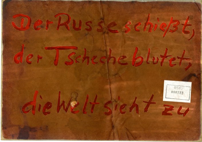 Am 24. August 1968 verteilen drei Berliner Schüler dieses und andere Flugblätter im Bezirk Prenzlauer Berg in Berlin. Quelle: BStU, MfS, AU 6265/72