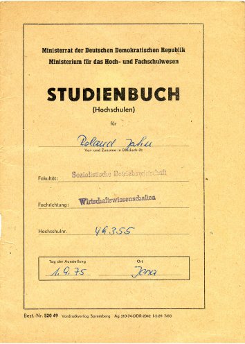 Studienbuch von Roland Jahn (1975). Quelle: Robert-Havemann-Gesellschaft