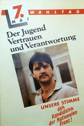 Wahlplakat zur Kommunalwahl in der DDR am 7. Mai 1989.