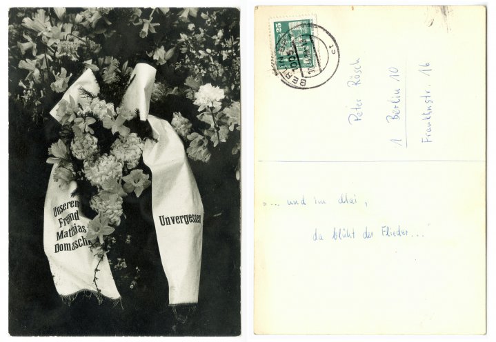 Roland Jahn schickt am 30. April 1983 eine Postkarte von Ost- nach West-Berlin. Der Adressat ist der ausgebürgerte Ex-Jenenser Peter Rösch. Roland Jahn, der wenig später, im Juni 1983, gewaltsam in den Westen abgeschoben wird, schreibt nur zwei Zeilen:...