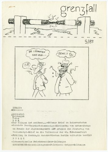 Die Ausgabe 5/87 des grenzfalls der IFM. Quelle: Robert-Havemann-Gesellschaft / RHG_Fak_0131