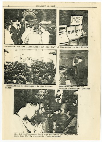 Im Dezember 1987 gibt es im Zusammenhang mit dem Überfall der Stasi auf die Umwelt-Bibliothek erstmals eine Bildseite in den Umweltblättern. Quelle: Robert-Havemann-Gesellschaft