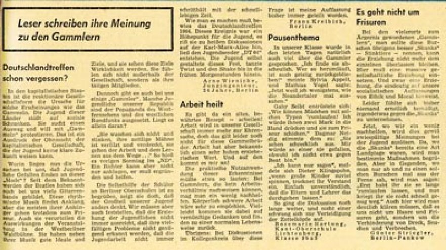 Die Spießer regen sich auf: Leserbriefe zum Artikel „Die Amateur-Gammler“ im Neuen Deutschland.