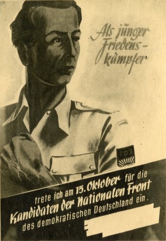 Für die Herstellung seiner Flugblätter verwendet Hermann Joseph Flade auch die Rückseite dieses offiziellen Wahlplakats. Quelle: BStU, MfS, Ast Chemnitz, AST 12/52 GA/Beiakte II und III