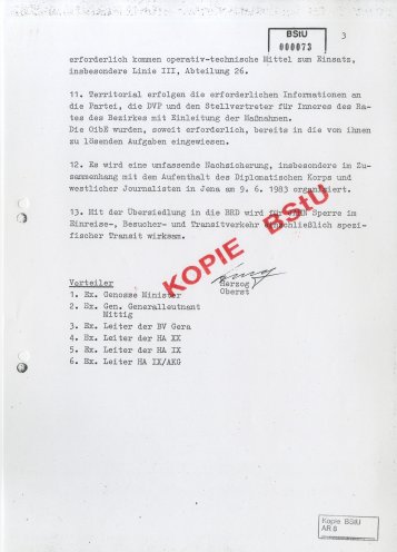 Stasichef Erich Mielke genehmigt am 6. Juni 1983 die Abschiebung Roland Jahns. Quelle: Robert-Havemann-Gesellschaft (BStU-Kopie), Seite 3 von 3