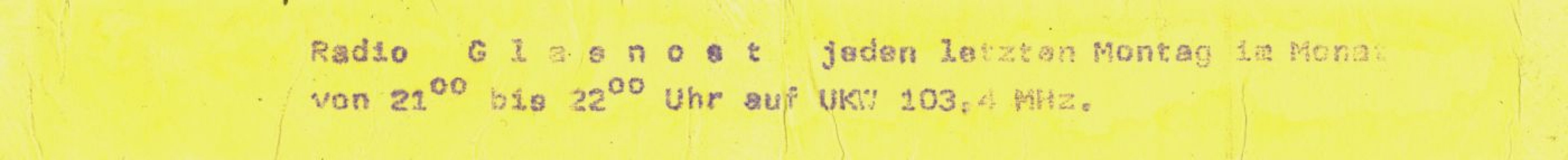 Die Verteilung der Radio Glasnost-Wurfzettel, die Evelyn Zupke zusammen mit Freunden des Weißenseer Friedenskreises erstellt, ist eine ihrer ersten oppositionellen Aktionen. Quelle: Robert-Havemann-Gesellschaft/RAD 1-80