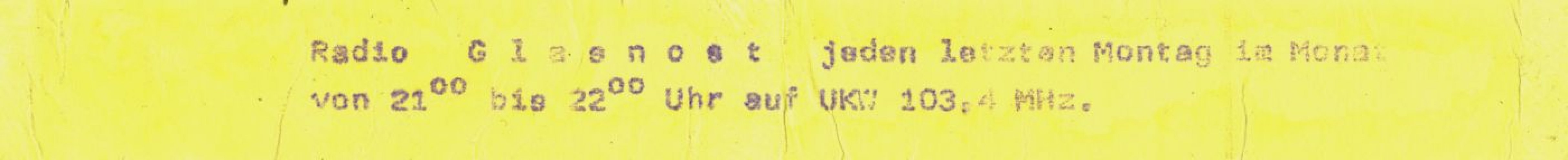 Die Verteilung der Radio Glasnost-Wurfzettel, die Evelyn Zupke zusammen mit Freunden des Weißenseer Friedenskreises erstellt, ist eine ihrer ersten oppositionellen Aktionen. Quelle: Robert-Havemann-Gesellschaft/RAD 1-80