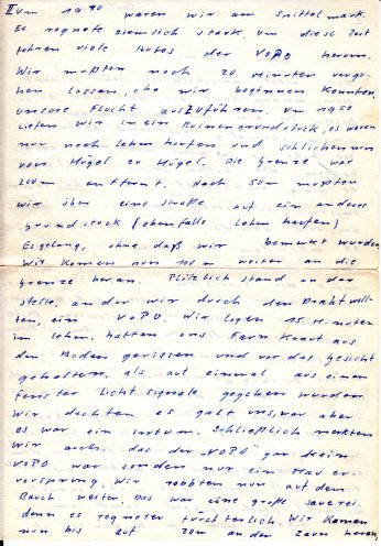 Im November 1961 flüchtet der 17-jährige Schüler Falco Werkentin nach West-Berlin. In einem Brief an einen Freund schildert er seine Flucht. Quelle: Privat-Archiv Falco Werkentin, Seite 2 von 6