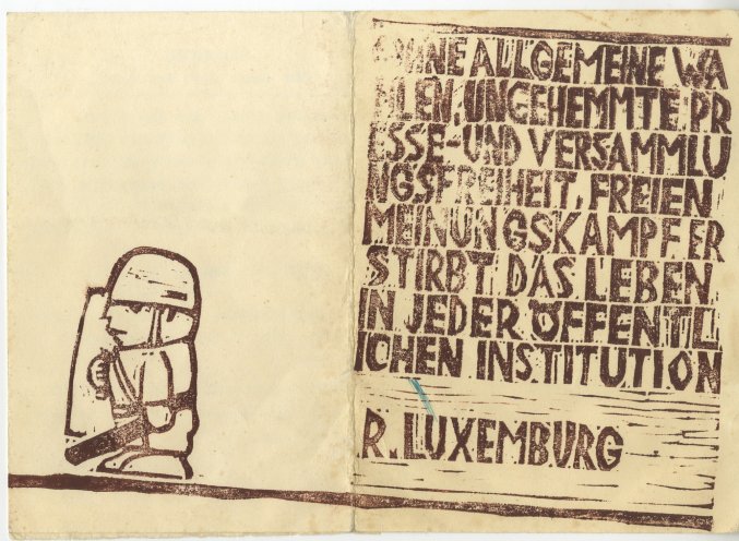 Flugblätter mit Aufrufen zum Protest gegen Wahlfälschungen. Quelle: Bundesarchiv / Stasi-Unterlagen-Archiv