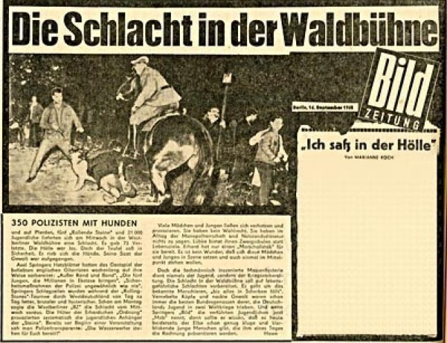 Beatmusik als „Nervengift des Klassenfeindes“: Nach einem Konzert der Rolling Stones am 15. September 1965 zerlegen aufgebrachte Teenager die Westberliner Waldbühne zu Kleinholz und randalieren anschließend in der S-Bahn. Die DDR-Medien, allen voran...