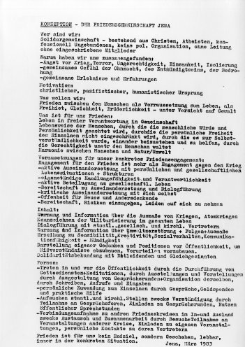 Konzeptpapier der Friedensgemeinschaft Jena vom März 1983. Quelle: Robert-Havemann-Gesellschaft / RHG_Fak_0863