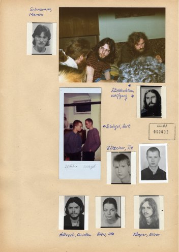 Eine Collage der staatlichen Überwachung: Foto-Dokumentation der Stasi über die Mitglieder der Umwelt-Bibliothek. Quelle: BStU, MfS, BV Berlin Abt. XX - 2746