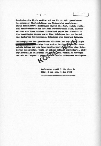 Bericht des MfS über die Verurteilung der Anklamer Oberschüler. Unter ihnen Rainer Penzel, der zu fünf Jahren Zuchthaus verurteilt wird. Quelle: Privat-Archiv Rainer Penzel, Seite 3 von 3