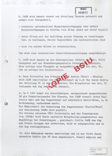Die Staatssicherheit bereitet die Zwangsausbürgerung von Roland Jahn vor. Quelle: BStU, MfS, ZA HA XX Nr. 1665, Seite 2 von 3