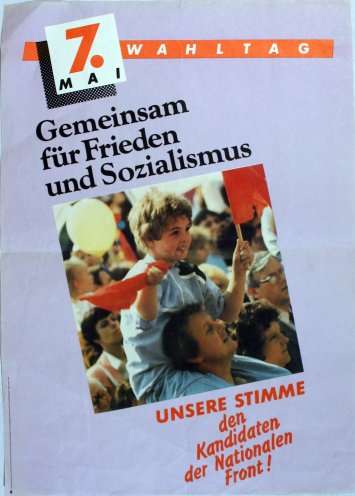 Wahlplakat zur Kommunalwahl in der DDR am 7. Mai 1989. Quelle: Robert-Havemann-Gesellschaft / RHG_Pl_733