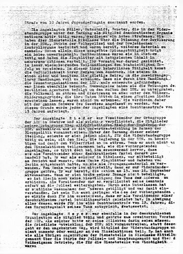 Abschrift des Urteils gegen die Oberschüler aus Güstrow. Quelle: Privat-Archiv Peter Moeller, Seite 10 von 11