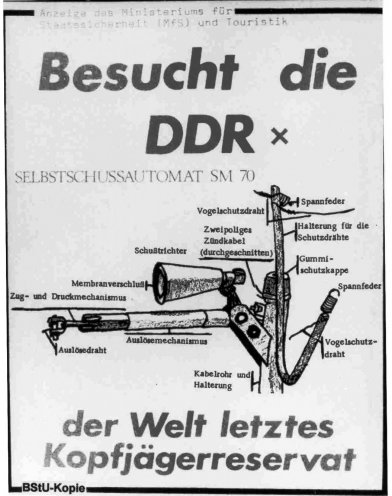 Eine Einladung, die von Herzen kommt: In der Bundesrepublik protestieren zahlreiche Menschenrechtsgruppen mit verschiedenen Aktionen gegen die Mauer und das SED-Grenzregime. Dieses ironische Flugblatt kommt als „Anzeige des Ministeriums für Staatssicherheit...