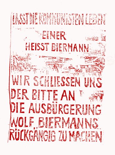 „Lasst die Kommunisten leben“: 200 dieser Flugblätter in Postkartengröße wurden, laut Bericht der Stasi, am 22. November 1976 in Ost-Berlin verteilt. Quelle: BStU, MfS, HA XX/9 1269